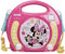 Lexibook Disney Junior Minnie Mouse CD player for kids with 2 toy microphones, headphones jack, with batteries, pink, RCDK100MN