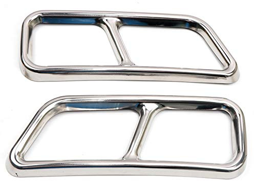Stainless Steel Rear Exhaust End Tip Pipe Outlet Cover Frame Decor 2pcs for Cadillac XT5 2017-2019