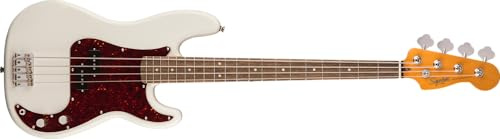 Squier von Fender Classic Vibe 60er Jahre Präzisions-Bass, Laurel Precision Bass Normale Größe Olympic White