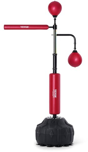 VEVOR Barre Rotative de Boxe Cible de Boxe Rotatif 360° Bâton Rotatif Matériel d'entrainement de Boxe Acier PU Mousse PE Professionnel (2pc, Rouge)