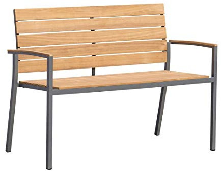 OUTLIV. Gartenbank, 2-Sitzer, 120x55x85cm, Grau/Teak Natur