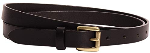 Gusti Gürtel Leder- Sarina Damen schlichter schmaler Ledergürtel mit goldener Schnalle Hüftgürtel Accessoires