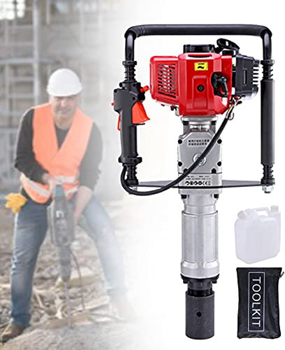 DBMGB Benzin Motor Pfahlramme Zaunpfahl-Ramme für Pfosten Ø50/70/100mm, 2 Takt Pfostenramme Rammmaschine Pfostentreiber für Holzsäule und Stahlrohr, CE-Zertifizierung