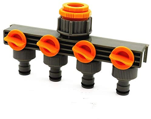 xcbdf Applicable 1PC Hose Splitter Inlet 1/2'' 3/4'' 1'' Female Threaded To 4-way 16mm Quick Connectors Garden Tap Hose Pipe Adapter durable