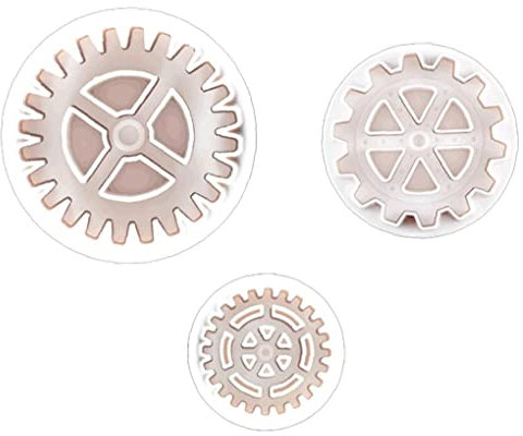 Zonster 3pcs Cake Tool Tire Cutter Gear Toy Wheel Cutter Lace Decorating Bow Heart Fondant Cutter Tools, White