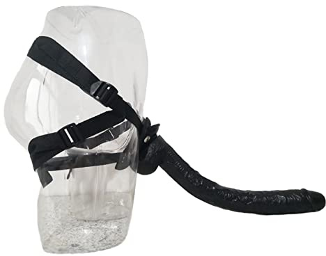 Super Lang 43CM Umschnall-Dildo Strapon Dildo mit Verstellbarer Harness Hosen Penis Slip Vaginal Anal Masturbator, BDSM Erotik Bondage Sexspielzeug für Lesben Paare Frauen,Black