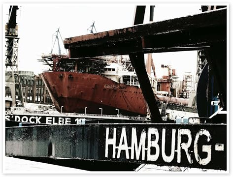 Hamburg Hafen Poster von Nestwick 70 x 50 cm Wandbilder Wanddeko
