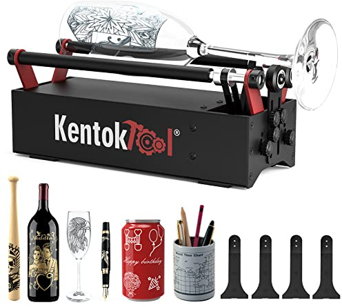 Rouleau rotatif laser, rouleau rotatif KENTOKTOOL ARot2 pour graveur laser compatible avec LE400PRO et la plupart des autres machines de gravure laser