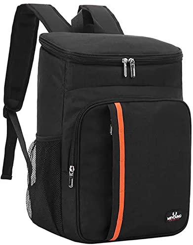 23L Picknickrucksäcke Groß Kühlrucksack Isoliert Kühltasche Outdoor Picknicktasche Thermo Rucksack Wasserdicht Lunchtasche, Multifunktion Thermotasche Campingtasche für Camping Wandern Reisen, Schwarz