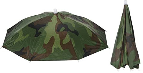 PATIKIL 20 2Pack Angeln Regenschirm Hut Elastisch Faltbare Sonne Regen Kappe Kopf Regenschirm Hände Kostenlos Für Draußen Angeln Camping Tarnung