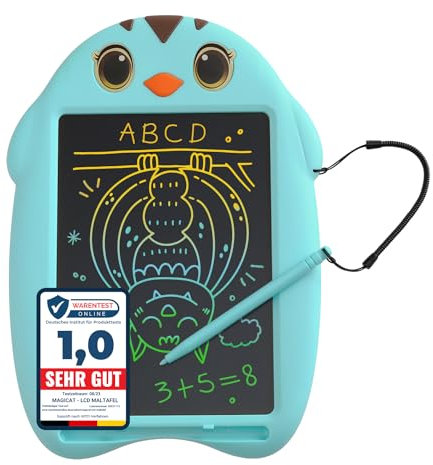 Magicat LCD Maltafel für Kinder in 3 Farben I 8,5-Zoll Zeichentafel, Küken Schreibbrett, Zaubertafel als Geschenk für Junge und Mädchen I Schreibtafel Spielzeug Weihnachten Kindergeburtstag (Blau)