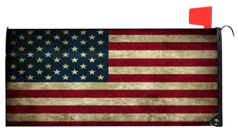 Copertura magnetica per cassetta delle lettere con bandiera americana retrò, impermeabile, copertura per cassetta delle lettere, giardino, cortile, decorazione per la casa per esterni, di grandi