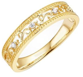 Epinki Ring 18K Au750 Gelbgold, Vintage Hohl Pärchen Ringe mit Diamant Ovalschliff, 750 Gold Hochzeitsring Diamantring Damen Echter Schmuck, Individuelle Größen