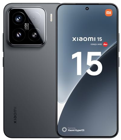 Xiaomi 15 (Smartphone), 12+256GB, Nero, Lenti Leica Summilux, Fotocamera principale Leica da 50MP, Batteria da 5.240mAh, Ricarica HyperCharge da 90W, HyperAI (Caricabatterie non incluso)