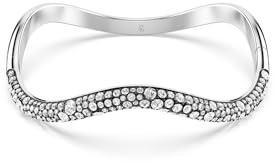 Swarovski Sublima Armreif, Weißes, Rhodiniertes Armband mit Strahlenden Kristallen im Rundschliff