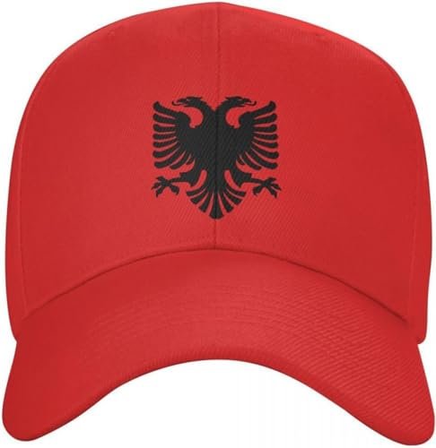 Baseballkappe Snapback Sonnenhut Albanien-Flagge Baseballkappe für Männer und Frauen Albanien-Stolz-Vater atmungsaktive Mütze Sporthüte für die Sonne Geburtstagsgeschenk für Männer und Frauen