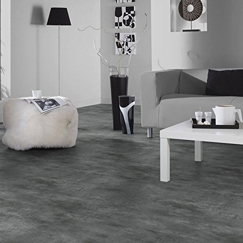 livingfloor® PVC Bodenbelag Beton Optik Grau 3m Breite, Länge variabel Meterware, Größe (Länge x Breite):4.00 x 3.00 m