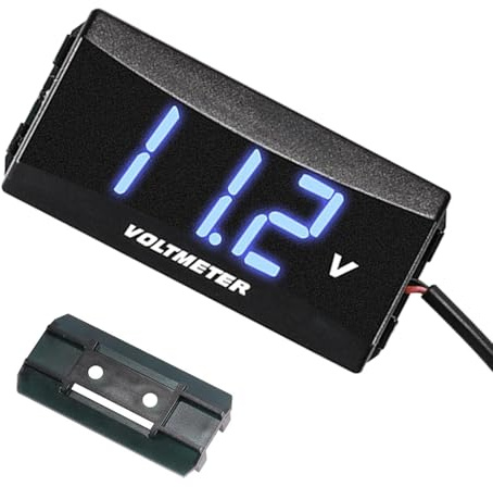Auto Spannungsmesser Digital Spannungsmesser - Genauer Tester für Autobatterie 12V Batteriemessgerät - Wetterfestes digitales Voltmeter Spannungsmesser