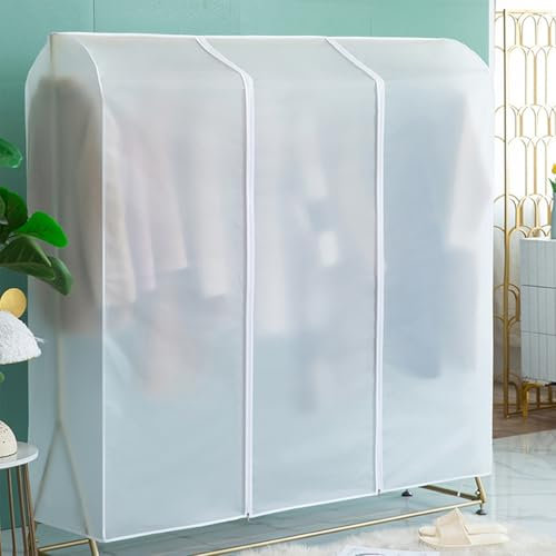 Generisch KleiderstäNder Mit Abdeckung SchutzhüLle KleiderstäNder KleidersäCke Mit ReißVerschluss Lang, Feuchtigkeit Transparente Peva Clothes Bag Dust Protection Waterproof(140 * 50 * 150cm)