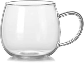 FAJNUZI2024 Tasse 400ML Grande Tasse à café en Verre Transparent Simple avec Une Haute Valeur de beauté Maison Tasse à café Bureau rétro Grande Tasse de Calibre Tasse à café