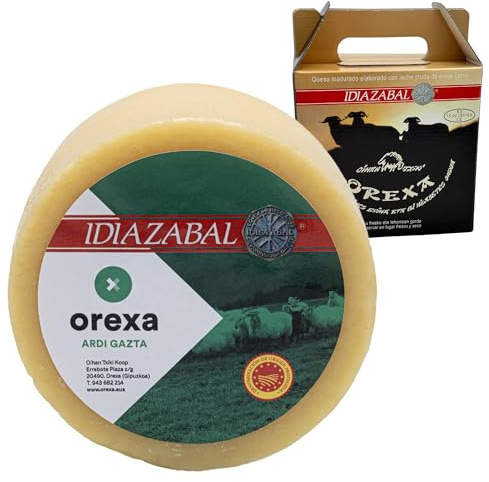 THE BASQUE gourmet, Queso Curado de Oveja D.O. Idiazabal 1,2 kg - Empaque al Vacío, Caja Regalo - Para Foodies y Amantes Gourmet - Elaborado con Leche Cruda Oveja Latxa (1,2 Kg, Natural)