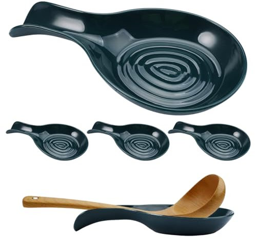 4 Stück Löffelablage Aus Kunststoff, Spoon Rest, Kochlöffel Ablage, Löffelhalter Für Löffel, Zangen, Spatel, Löffelständer, Löffelhalter Für Herdplatte Für Kochfeld, Löffelhalter, Spülmaschinenfest