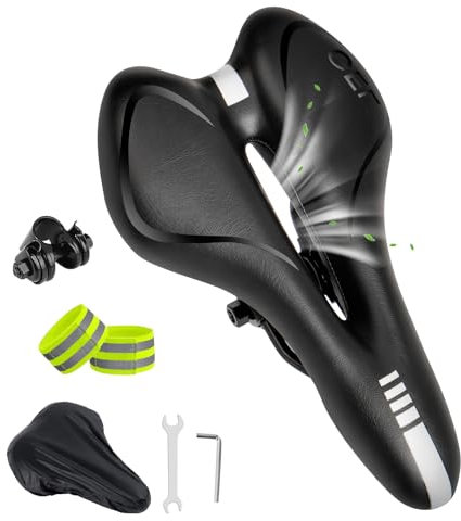 Selle Velo Confortable, Selle de Velo Ultra Confortable Ergonomique Imperméable Respirante Absorbant Les Chocs Creux Siège de Vélo, Coussin de Siège Respirante pour Montagne/VTT/Vélos/Vélos de Montagn