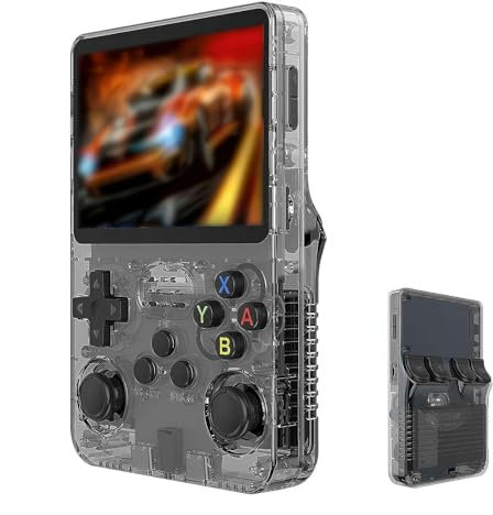 Keyboy Console de jeu R36S rétro portable avec 64/128 Go intégré plus de 21 000 jeux classiques, système Linux open source, écran IPS de 3,5, lecteur vidéo de poche portable (noir 128 Go)