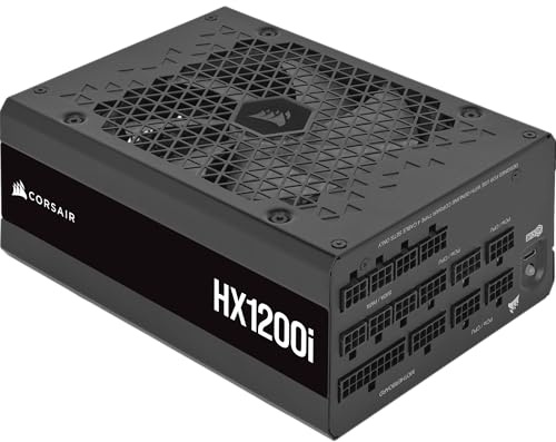 CORSAIR HX1200i (2025) Fully Modular Ultra-Low Noise ATX Power Supply with 12V-2x6 Cable – ATX 3.1 & PCIe 5.1 Compliant, Cybenetics Platinum Efficiency, Fluid Dynamic Bearing Fan – Black