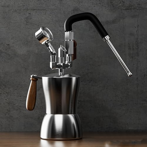 COYEUX Spumulatore di Latte a Vapore, Spumulatore di Acqua bollente a Vapore Esterno, Dotato di bollitore da 450 ml, ugelli a Vapore 3 pozzetti, manometro per la Produzione di Schiuma di Latte