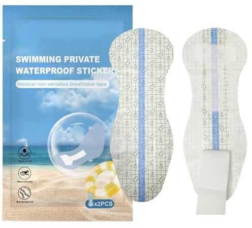 Fodera per costume da bagno, adesivo per l'igiene femminile, materiale PU trasparente, design impermeabile portatile, per una protezione sicura dei costumi da bagno, 41 cm, trasparente, 2 pezzi