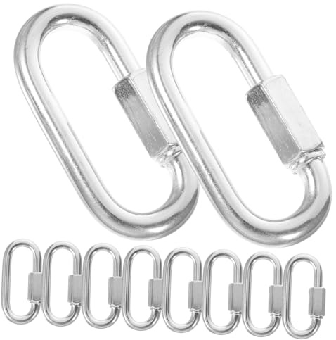 Balacoo 10Pcs Heavy Duty Carabiner Chain Link Supply Quick Connect Rope Connector for Hammocks Gym Swing and Hanging Beds Durable and