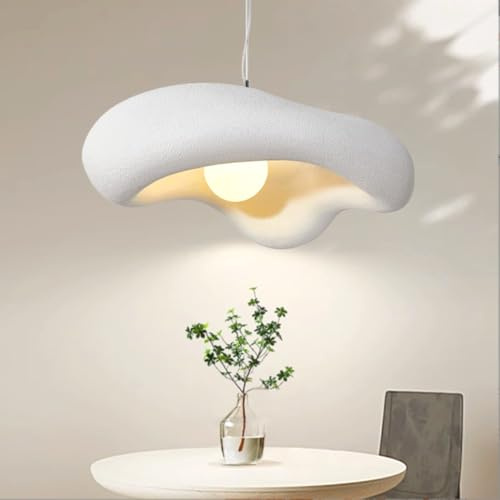 Lampe Suspendue Wabi-Sabi Suspension Fleurs Créatives Lampe À Suspension Moderne Lampe De Table À Manger Style Nordique Lustre Pour Chambre Salon Salle À Manger Cuisine Chambre D'enfants Blanc,50cm