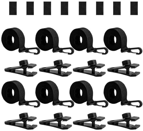 Swimming Pool Solar Cover Attachment Straps with Clips - Pool Solar Cover Fixing Kit - Thermal Eyelets with Hooks Outdoor Accessories