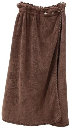 WEOKDFHA Gonna Asciugamano Da Bagno Gonna da bagno in velluto corallo con fiocco in pizzo e fibbia avvolgente for donne adulte, con buon assorbimento dell'acqua(Coffee)
