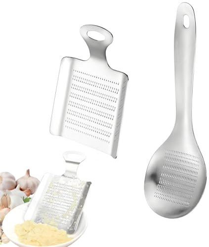 2 grattugia wasabi per zenzero, aglio in argento, grattugia zenzero, taglierina Garlics (N1)