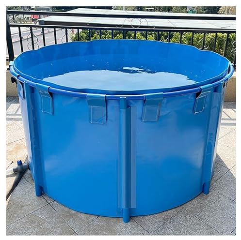 Piscine Hors Sol - Réservoir d'eau Circulaire en PVC de 2 x 1 m, bâche Pliable pour Culture de carpes koï et Irrigation agricole, Solution extérieure Durable