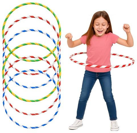 ND SPORTS Glitter Hula Hoops – Colorful Plastic Hoops in Multiple Sizes – Durable Indoor & Outdoor Play Rings (45cm, Pack of 12)