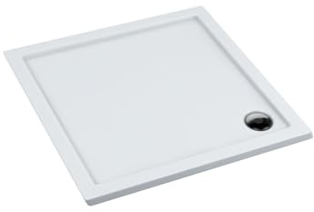 Innbee eckige Duschwanne Duschtasse flach 90x90 cm – Weiß Acryl Modernes Design Pflegeleicht Smooth White Perfekt für Badezimmer & Renovierung (Weiss, 90x90x5)