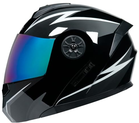 Motorradhelm Klapphelm Integralhelm Modular Helm Herren Damen Flip Vollvisierhelm Mit Verstärktem Kinnschutz Doppelvisier ECEDOT Zertifizierung Mattschwarz Motocrosshelme M,M:57-58CM