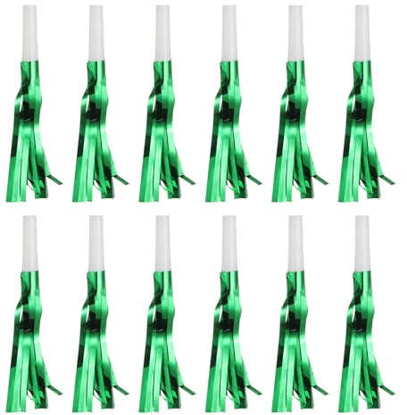 sourcing map 102 Pcs Fringed Noise Makers, Metallic Fringe Party Blowers Party Favors for Sports Events Birthday Parties Graduation Ceremonies Christmas New Year Gift Decorations, Green