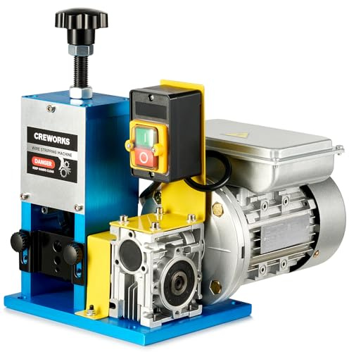 CREWORKS Electric Wire Stripper Machine, 1.5-25 mm Automatic Wire Stripping Machine, Wire Stripping Tool for 0.06-1 Scrap Wire, 5 Channel Copper Wire Stripper Power Tool for Leftover Cable Recycling