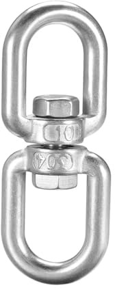 SITBXO Giratorio de Doble Extremo 10 Ganchos Giratorios De Doble Extremo Acero Inoxidable 304, Conector Anillo Grillete For Colgar Hamacas, Columpios(M4)