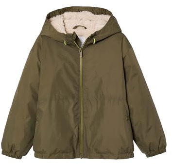 VERTBAUDET Coupe-vent garçon doublé sherpa à capuche olive 6A