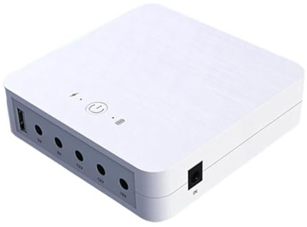 Lecreatekit 13200 mAh para mini UPS para respaldo de router, 5 V, 9 V, 12 V, 19 V, fuente de alimentación ininterrumpida con doble salida, batería portátil para cámara de seguridad y sistemas de