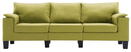 Yamxder 3-Sitzer Sofa Grün Stoff Modernes kleines Schlafsofa mit Schwarzen Metallbeinen Kompaktes Lounge Couch für Wohnzimmer Kleiner Flur Büro Loft