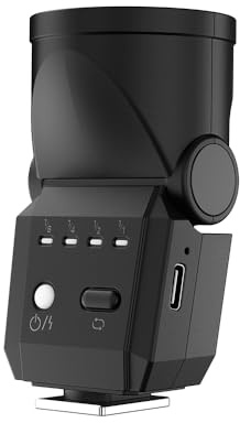 Mini Camera Flash Speedlight,Universal Hot Shoe Mount,GN8 6500K CRI97 Adjustable Brightness, Type-C Rechargeable On-Camera Flash Light Compatible with all Mirrorless DSLR Camera
