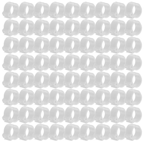 JEWEDECO Anelli per Piccioni in Plastica Bianco 10mm 100 Pezzi Leggeri e Facili da Applicare per Identificazione e Gestione degli Allevamenti Avicoli