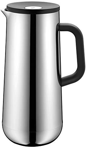 WMF Impulse Thermoskanne Edelstahl 1l, Isolierkanne für Kaffee oder Tee, Cromargan, Druckverschluss, hält Getränke 24h kalt & warm