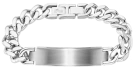 LOTUS STYLE Pulsera Hombre Acero Inoxidable 316L Brazalete de Diseño Sofisticado, Confortable y Resistente al Agua - Cadena, Esclava - Pulseras Hombre 215.00 mm LS1989-2/1 - Ideal para Regalo